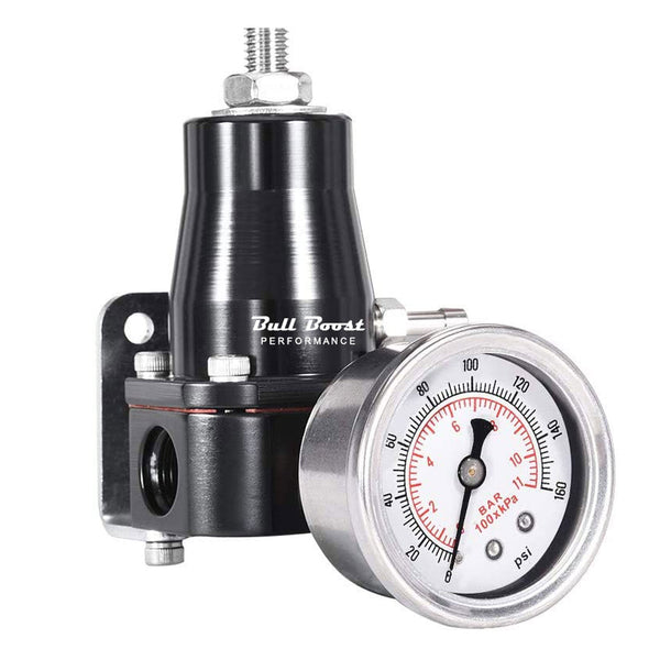 Performance 30 to 70 PSI Universal Fuel Pressure Regulator Gauge AN6 - Bull Boost Performance