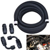 10AN/8AN/6AN Fitting Stainless Steel Braided Oil Fuel Hose Line Kit 5Feet Black - Bull Boost Performance