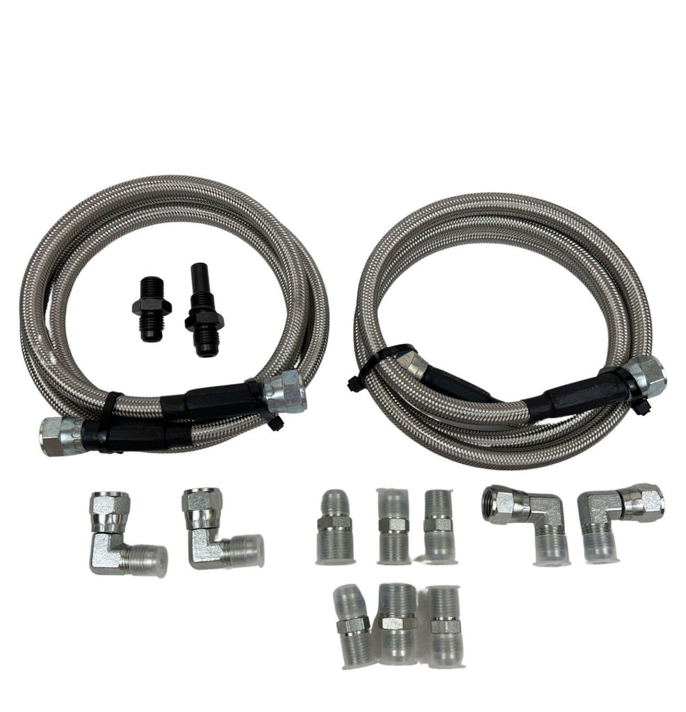 Flexible SS Braided Transmission Cooler Hose Line For GM Chevy 1996 & Newer 4L80E - Bull Boost Performance