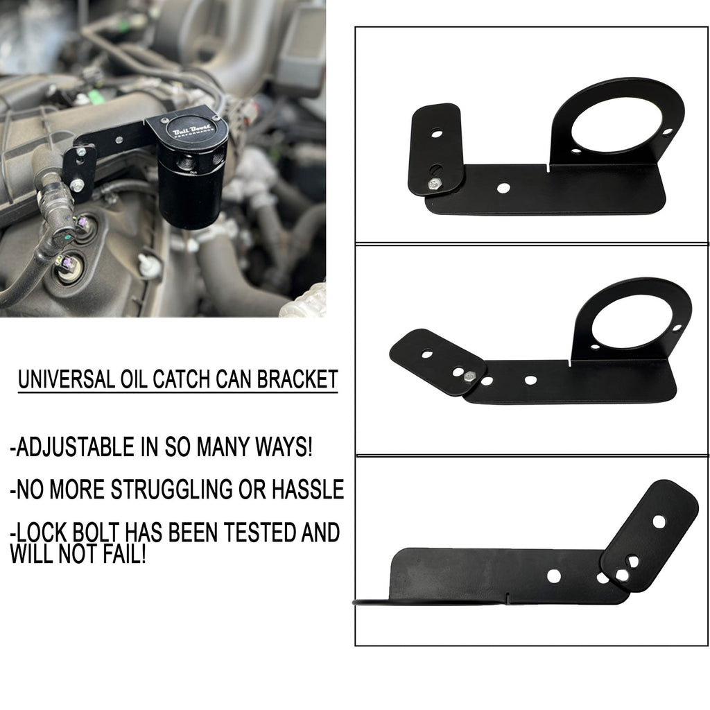 Adjustable Universal 2 & 3 Port Oil Catch Can Aluminum Bracket Engine Mounting - Bull Boost Performance