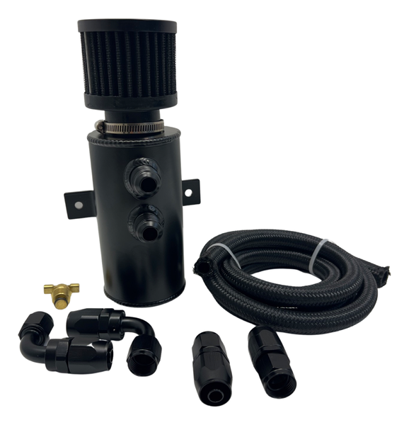 AN10 Universal Filtered Performance Oil Catch Can  2 Port -10AN Air Filter - Bull Boost Performance