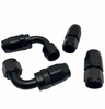 4Pcs 90° 0Degree Swivel Hose Line End Fitting Adaptor Fuel Oil AN10 10AN Black - Bull Boost Performance