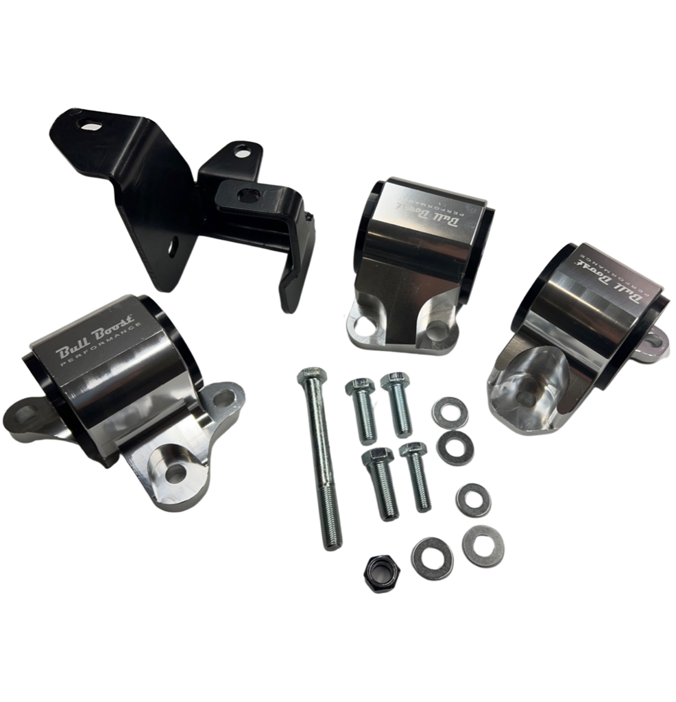 B-Series 2 Bolt Billet Motor Mount Swap Kit 96-00 Polyurethane B16 B18 B20 EK - Bull Boost Performance