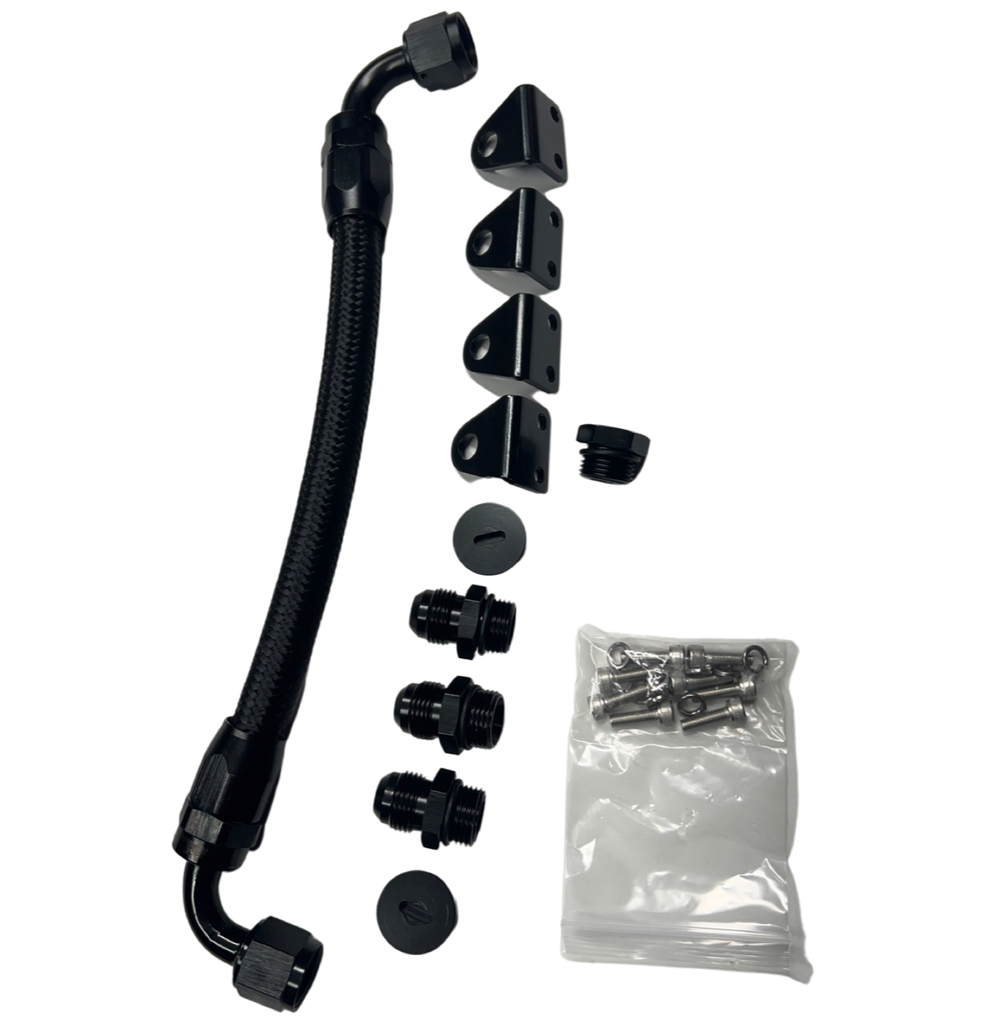 Z893 LS1 / LS6 -8AN high flow BLACK fuel rails w/ fittings & crossover hose for Corvette CTS Camaro - Bull Boost Performance