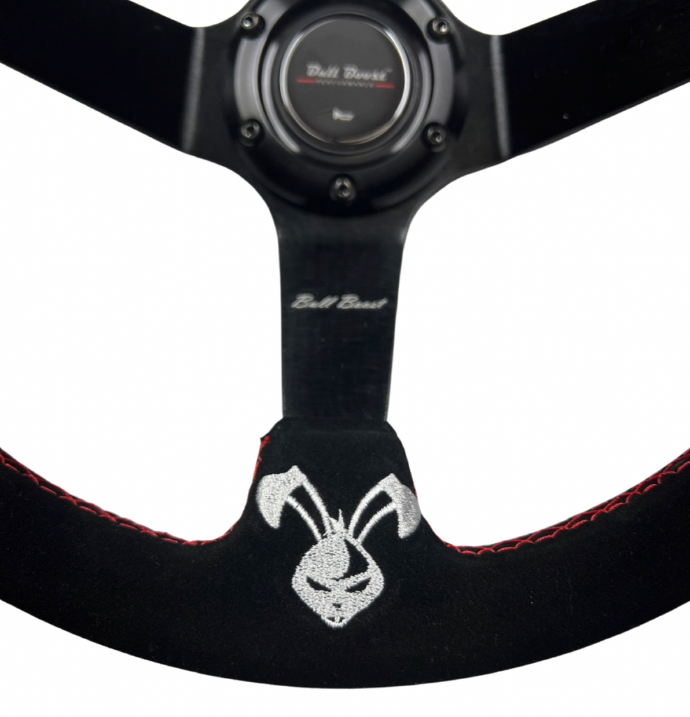 Rising Sun Infiniti G35 G37 Suede 3"Deep Dish Steering Wheel + Quick Release Short Hub Adapter - Bull Boost Performance