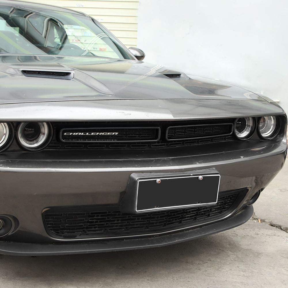 1 Set Black Front Grill Grille Inserts Guards Cover Trim for Dodge Challenger 2015-2022 - Bull Boost Performance