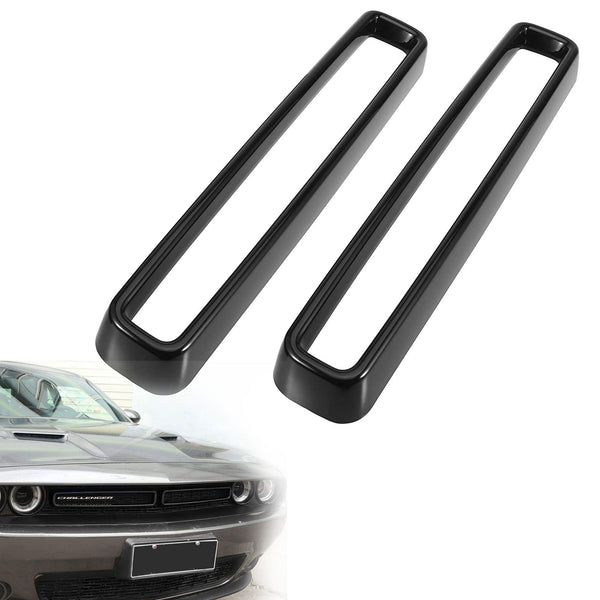 1 Set Black Front Grill Grille Inserts Guards Cover Trim for Dodge Challenger 2015-2022 - Bull Boost Performance