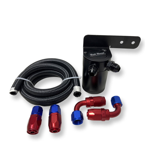 AN8 Baffled Oil Catch Can 5ft Hose Kit Universal -AN8 - Bull Boost Performance