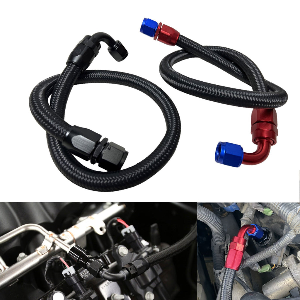 Black Fuel Hose Oil Fuel Gas Line AN6-AN8-AN10 Nylon Braided / BUILD YOUR OWN - Bull Boost Performance