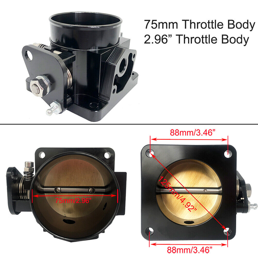 86-93 Ford Mustang GT Cobra LX 5.0 SL 75mm Throttle Body High Performance Billet - Bull Boost Performance