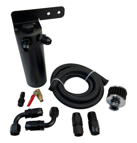 Universal Oil Catch Can XL 2Port -10AN + Mounting Bracket Kit + Filter 7.50z - Bull Boost Performance